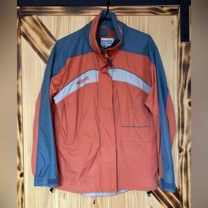 Columbia Windbreaker Jacket Orange Grey S